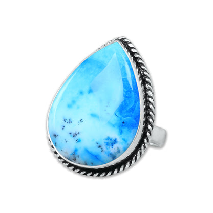 Dendrite Opal Rings – Silver-Plated, Handmade, Vivid Dyed Colors | Wholesale