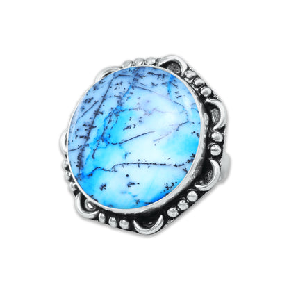 Dendrite Opal Rings – Silver-Plated, Handmade, Vivid Dyed Colors | Wholesale