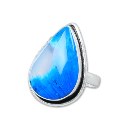 Dendrite Opal Rings – Silver-Plated, Handmade, Vivid Dyed Colors | Wholesale