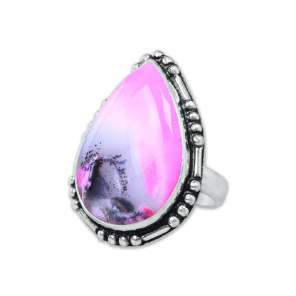 Dendrite Opal Rings – Silver-Plated, Handmade, Vivid Dyed Colors | Wholesale