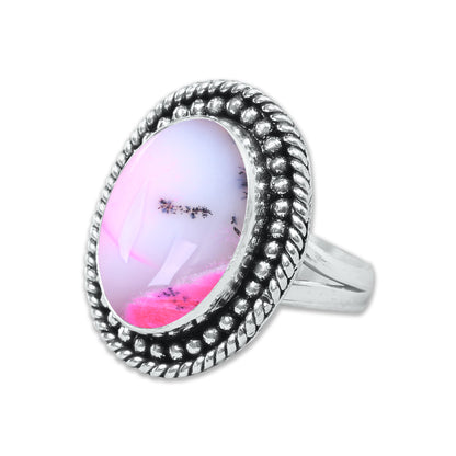 Dendrite Opal Rings – Silver-Plated, Handmade, Vivid Dyed Colors | Wholesale