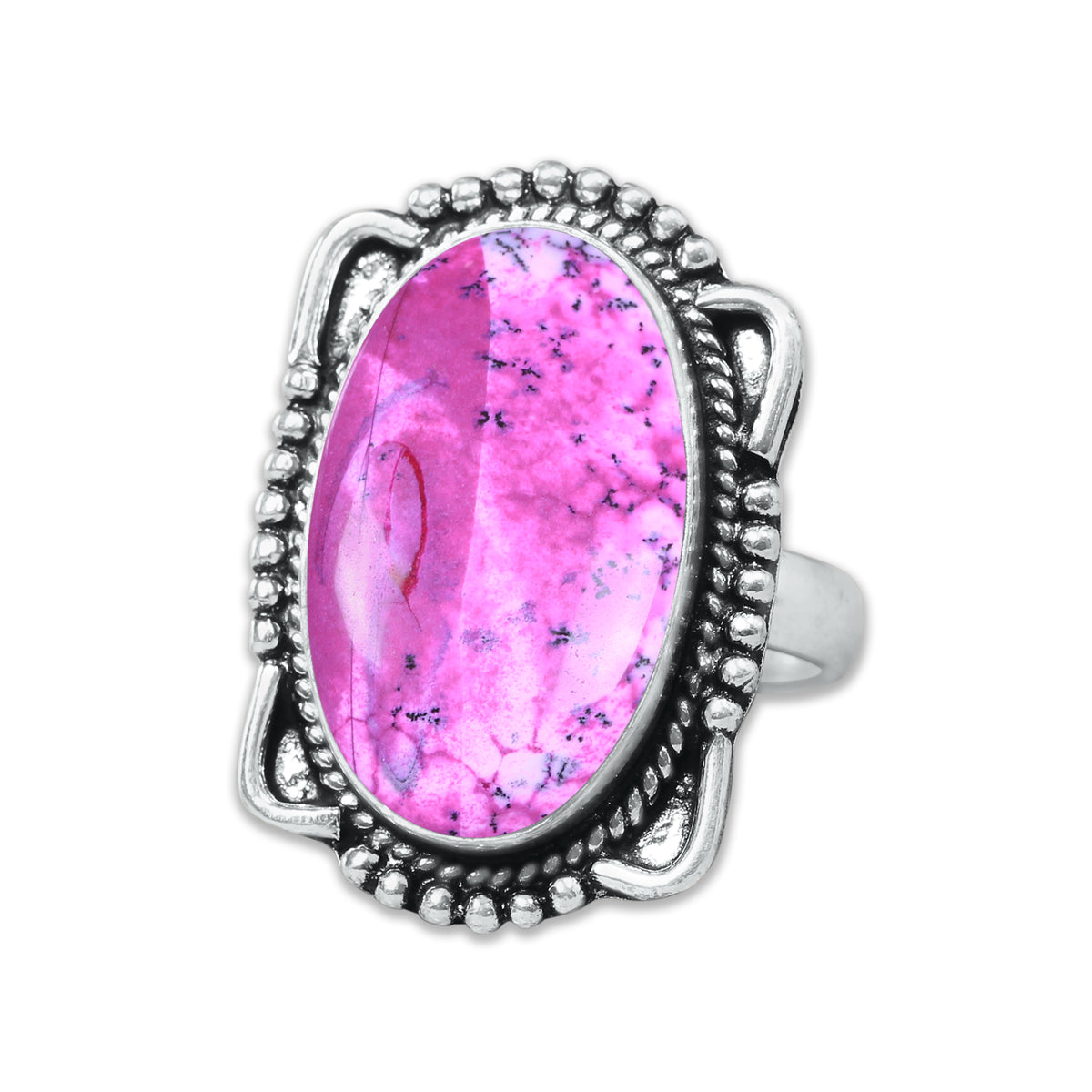 Dendrite Opal Rings – Silver-Plated, Handmade, Vivid Dyed Colors | Wholesale