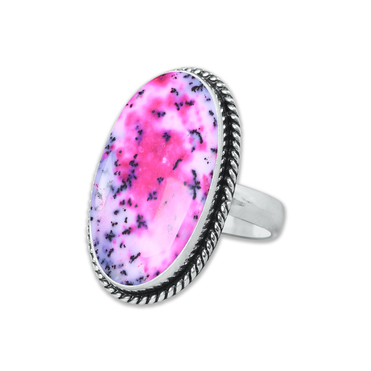 Dendrite Opal Rings – Silver-Plated, Handmade, Vivid Dyed Colors | Wholesale
