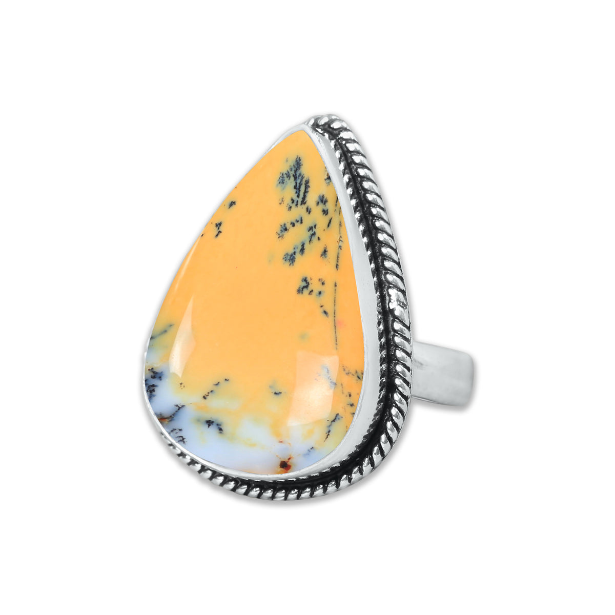 Dendrite Opal Rings – Silver-Plated, Handmade, Vivid Dyed Colors | Wholesale