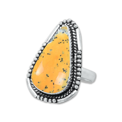 Dendrite Opal Rings – Silver-Plated, Handmade, Vivid Dyed Colors | Wholesale