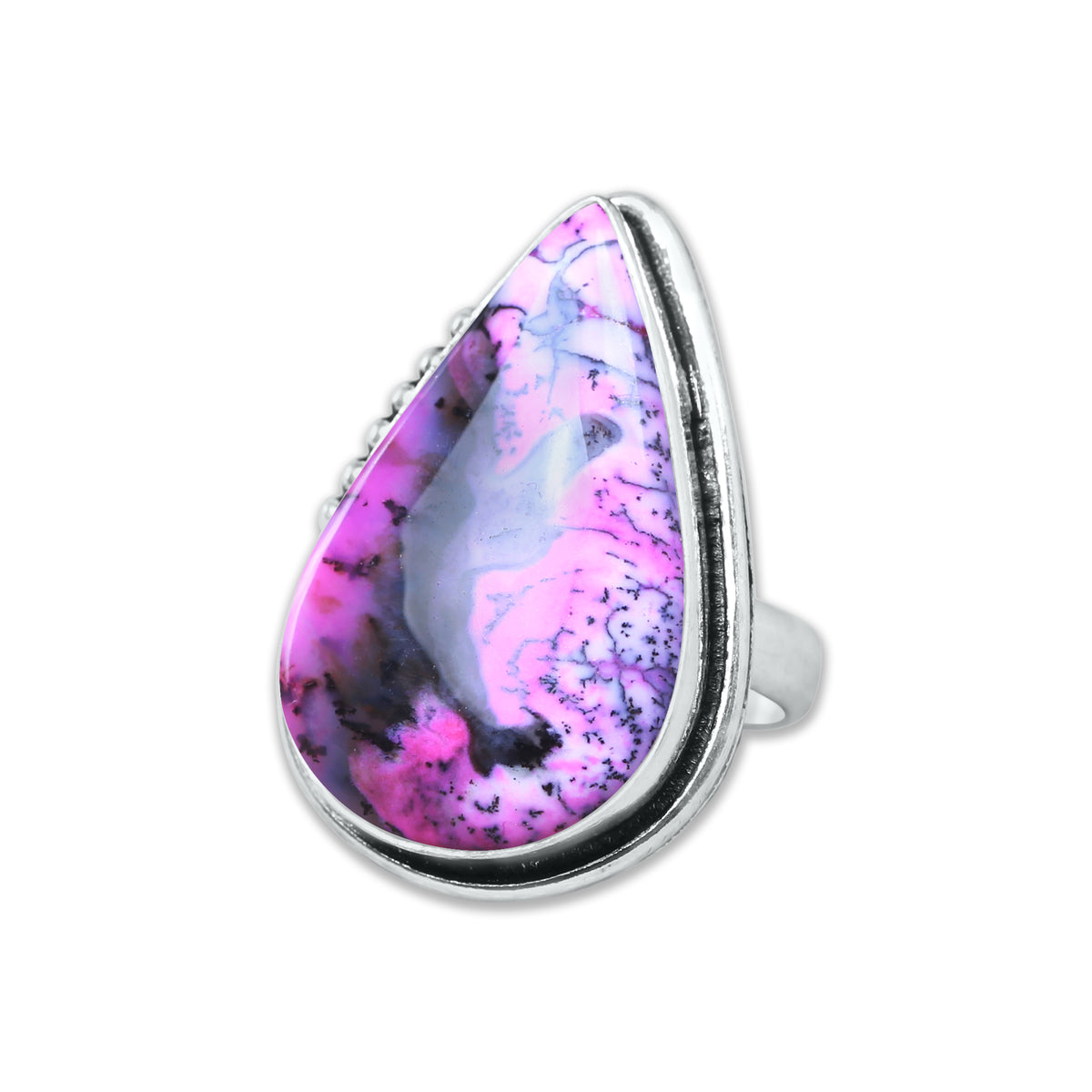 Dendrite Opal Rings – Silver-Plated, Handmade, Vivid Dyed Colors | Wholesale
