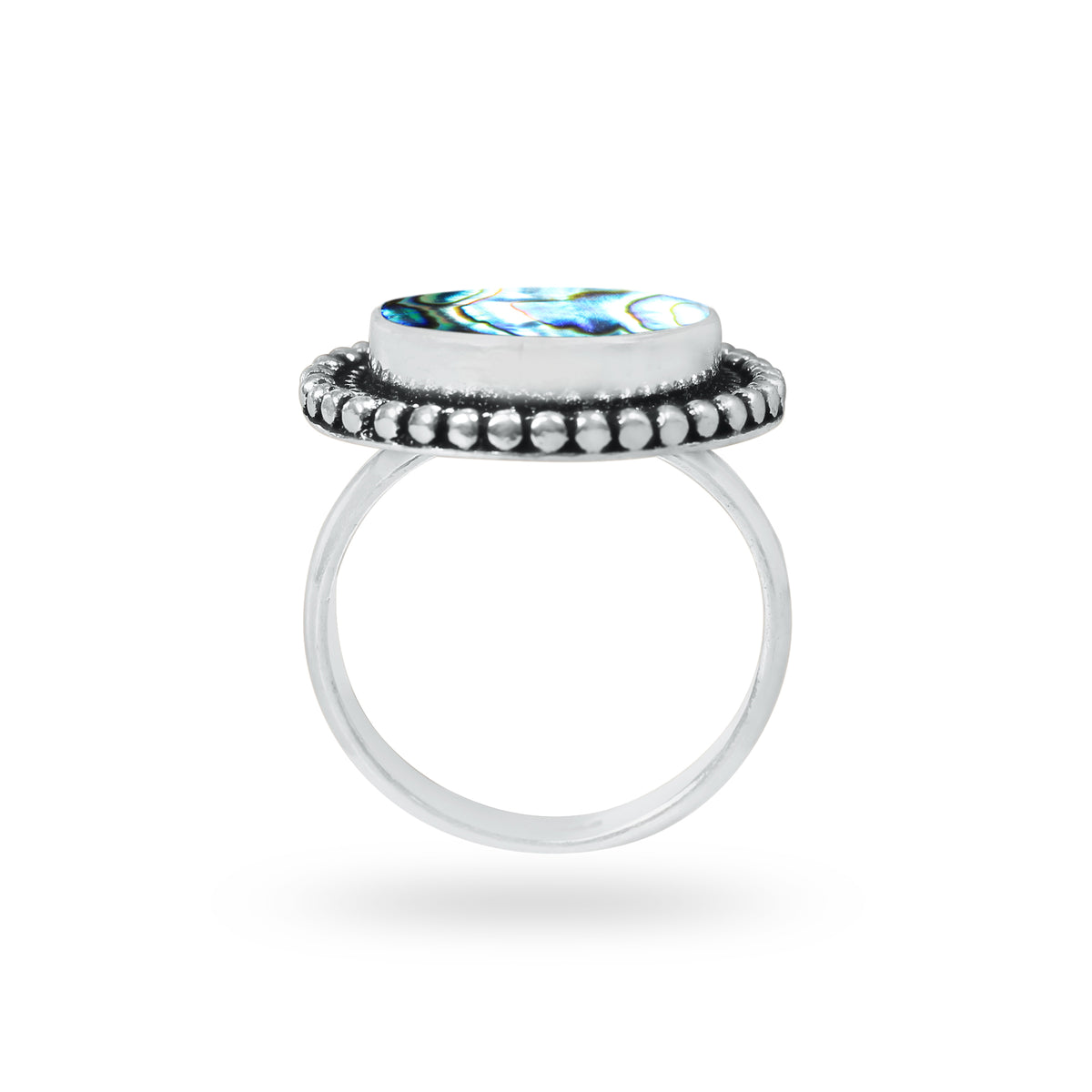 Abalone Shell Rings – Silver-Plated, Handmade, Iridescent Rainbow Boho (US Sizes 6–10, Non-Adjustable) | Wholesale