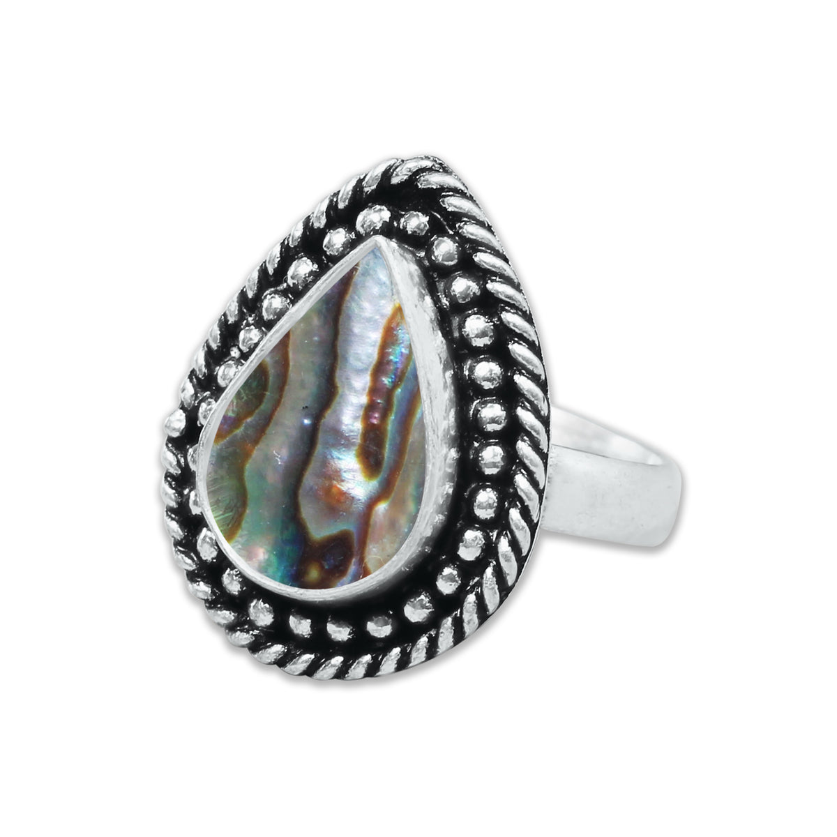 Abalone Shell Rings – Silver-Plated, Handmade, Iridescent Rainbow Boho (US Sizes 6–10, Non-Adjustable) | Wholesale