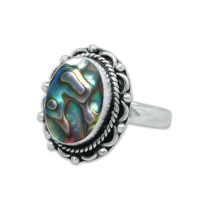 Abalone Shell Rings – Silver-Plated, Handmade, Iridescent Rainbow Boho (US Sizes 6–10, Non-Adjustable) | Wholesale