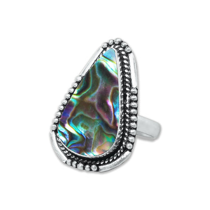 Abalone Shell Rings – Silver-Plated, Handmade, Iridescent Rainbow Boho (US Sizes 6–10, Non-Adjustable) | Wholesale