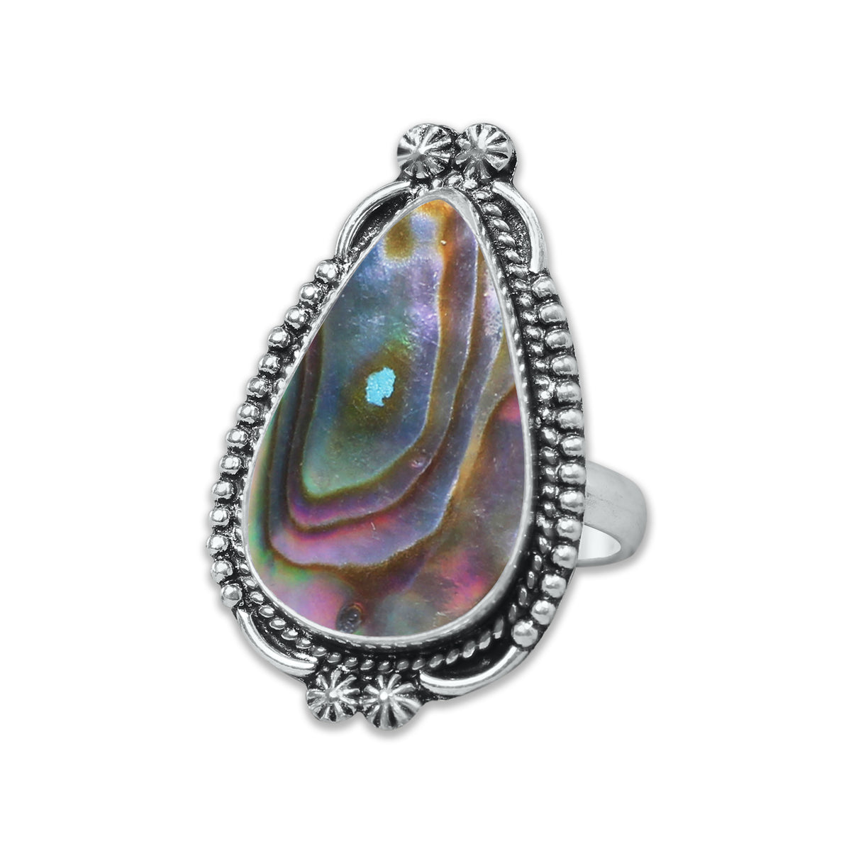 Abalone Shell Rings – Silver-Plated, Handmade, Iridescent Rainbow Boho (US Sizes 6–10, Non-Adjustable) | Wholesale