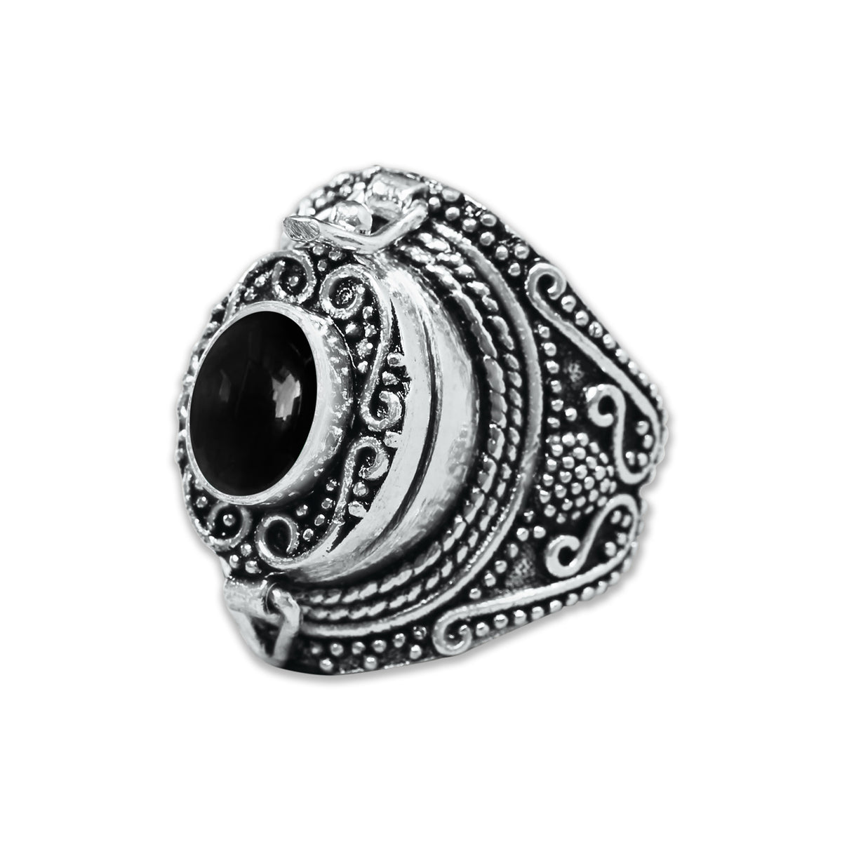 Poison Locket Rings – Silver-Plated, Handmade, Hidden Compartment (US Sizes 6–10) | Wholesale