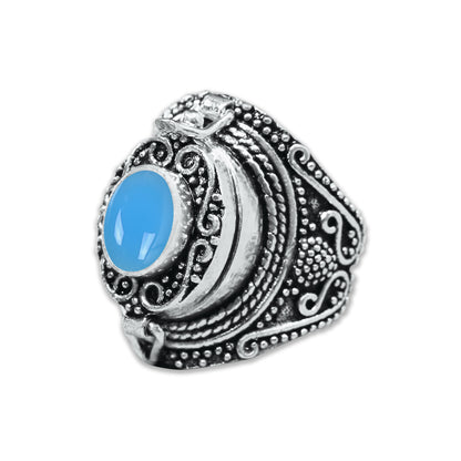Poison Locket Rings – Silver-Plated, Handmade, Hidden Compartment (US Sizes 6–10) | Wholesale