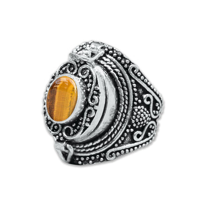 Poison Locket Rings – Silver-Plated, Handmade, Hidden Compartment (US Sizes 6–10) | Wholesale