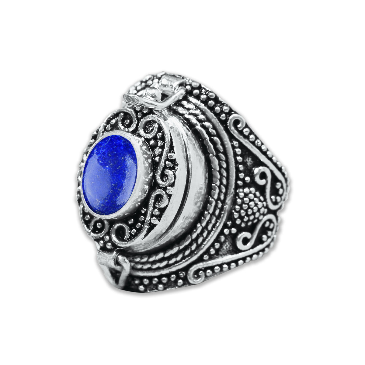 Poison Locket Rings – Silver-Plated, Handmade, Hidden Compartment (US Sizes 6–10) | Wholesale