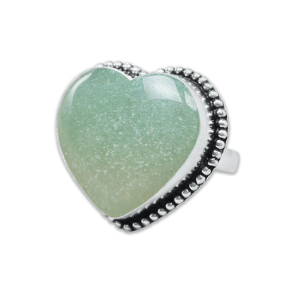 Heart Crystal Rings – Silver-Plated, Handmade, Assorted Natural Stones (US Sizes 6–10, Non-Adjustable) | Wholesale