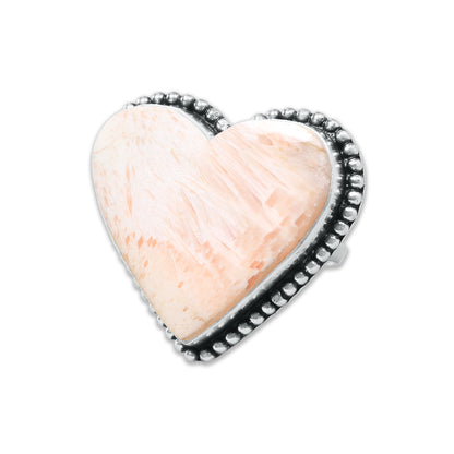 Heart Crystal Rings – Silver-Plated, Handmade, Assorted Natural Stones (US Sizes 6–10, Non-Adjustable) | Wholesale