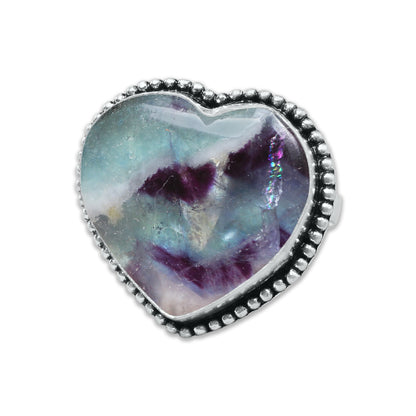 Heart Crystal Rings – Silver-Plated, Handmade, Assorted Natural Stones (US Sizes 6–10, Non-Adjustable) | Wholesale