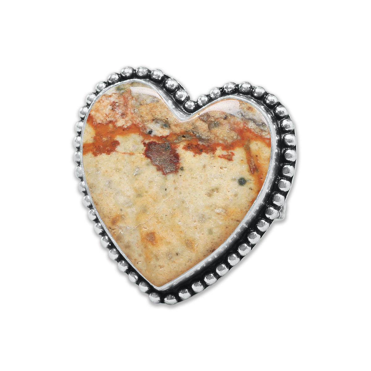Heart Crystal Rings – Silver-Plated, Handmade, Assorted Natural Stones (US Sizes 6–10, Non-Adjustable) | Wholesale
