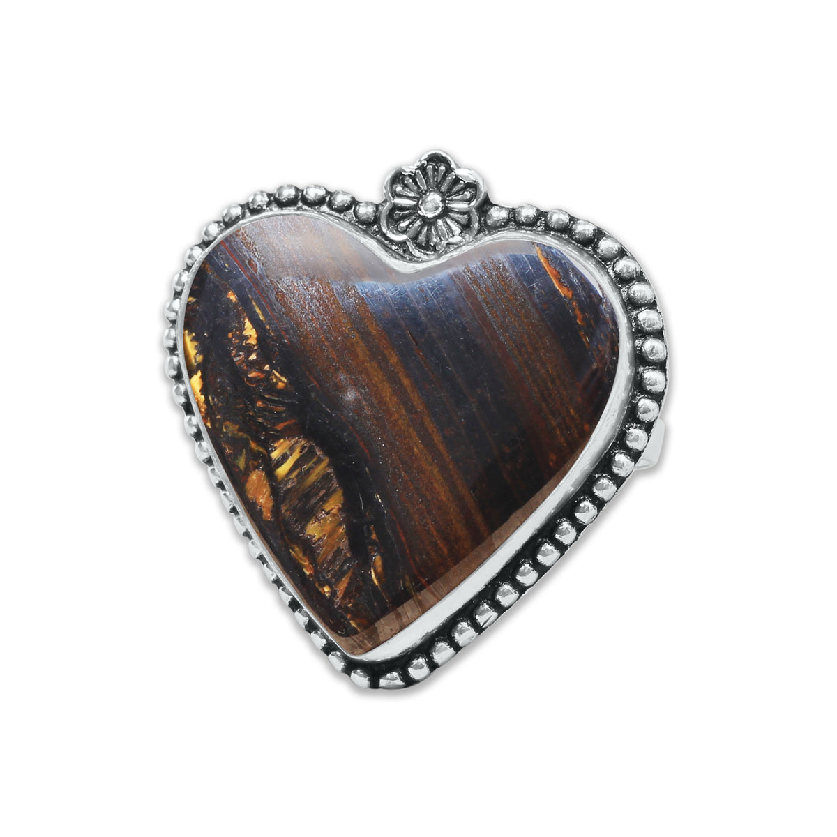 Heart Crystal Rings – Silver-Plated, Handmade, Assorted Natural Stones (US Sizes 6–10, Non-Adjustable) | Wholesale