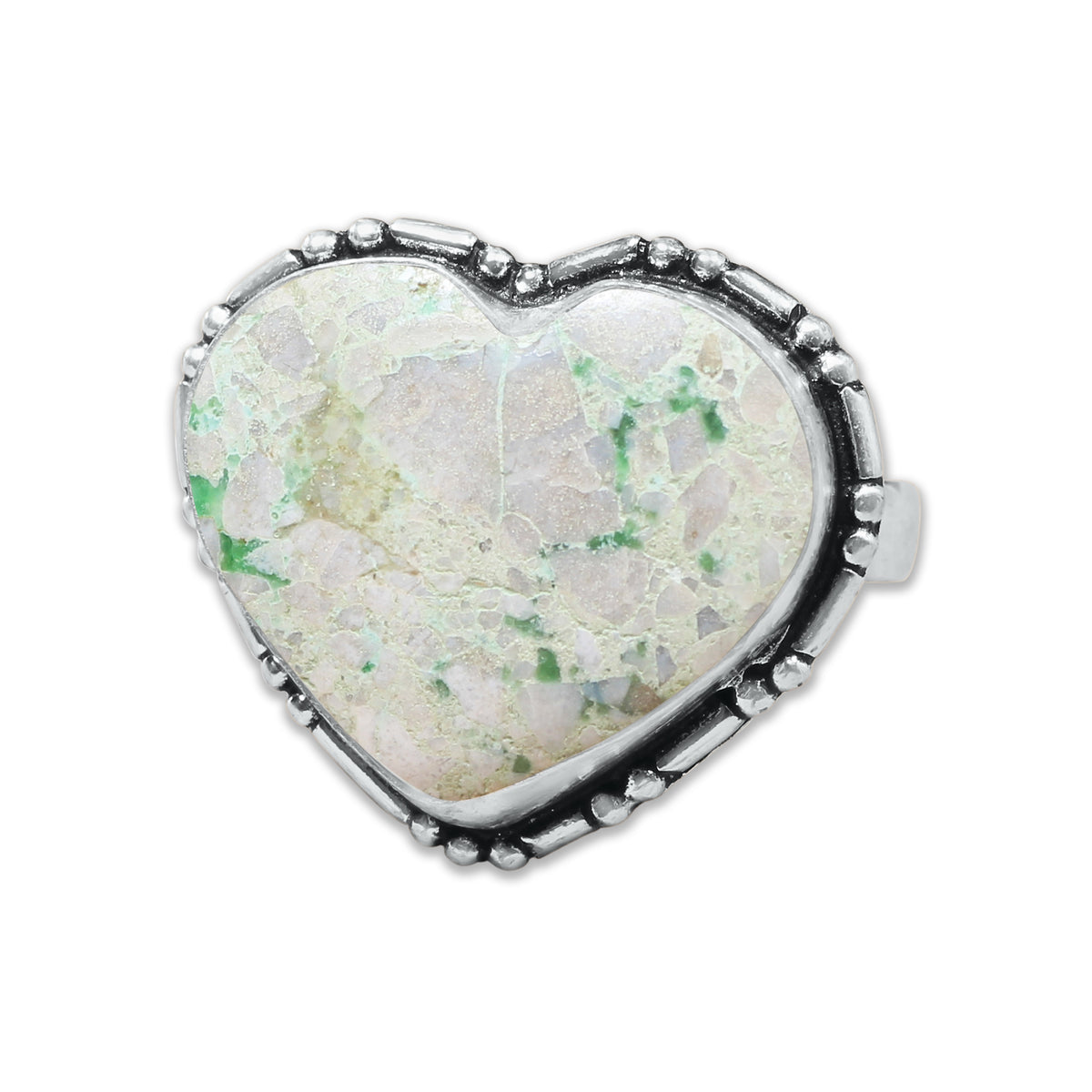 Heart Crystal Rings – Silver-Plated, Handmade, Assorted Natural Stones (US Sizes 6–10, Non-Adjustable) | Wholesale