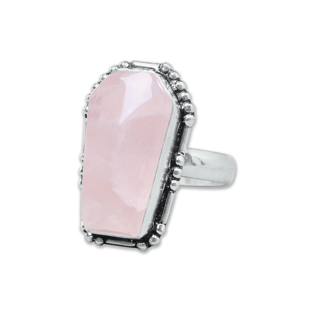 Coffin-Cut Statement Rings – Silver-Plated, Handmade, Assorted Gemstones (US Sizes 6–10, Non-Adjustable) | Wholesale