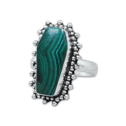 Coffin-Cut Statement Rings – Silver-Plated, Handmade, Assorted Gemstones (US Sizes 6–10, Non-Adjustable) | Wholesale