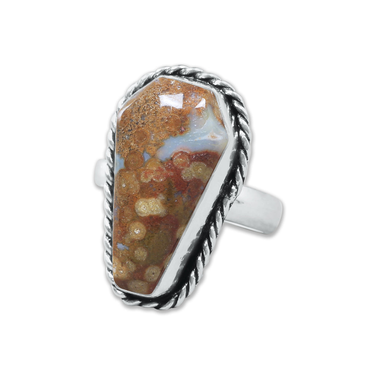 Coffin-Cut Statement Rings – Silver-Plated, Handmade, Assorted Gemstones (US Sizes 6–10, Non-Adjustable) | Wholesale