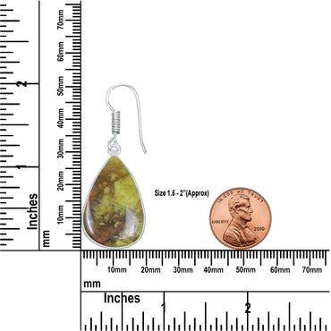 Peruvian Green Opal Earrings – Minimalist, Silver-Plated | Wholesale Handmade Jewelry