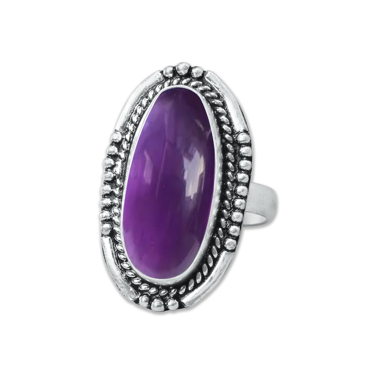 Natürliche Amethyst-Edelsteinringe für Frauen, lila Amethyst-Kristall, handgefertigte Großhandelsringe zum Massenverkauf