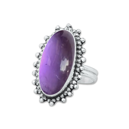 Natürliche Amethyst-Edelsteinringe für Frauen, lila Amethyst-Kristall, handgefertigte Großhandelsringe zum Massenverkauf
