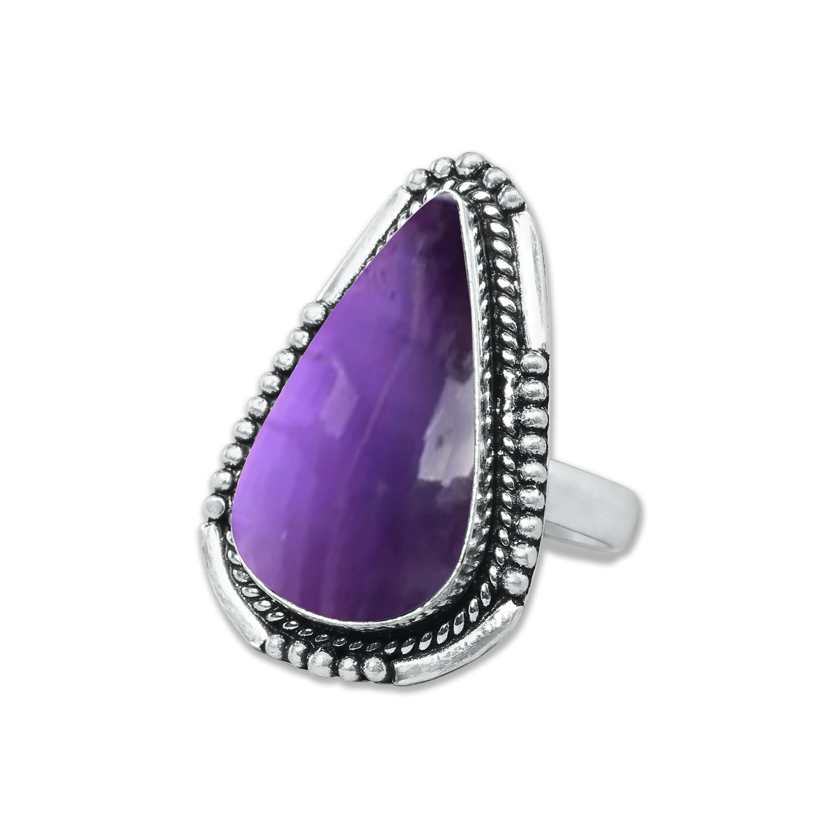 Natürliche Amethyst-Edelsteinringe für Frauen, lila Amethyst-Kristall, handgefertigte Großhandelsringe zum Massenverkauf