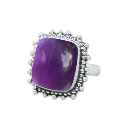 Natürliche Amethyst-Edelsteinringe für Frauen, lila Amethyst-Kristall, handgefertigte Großhandelsringe zum Massenverkauf