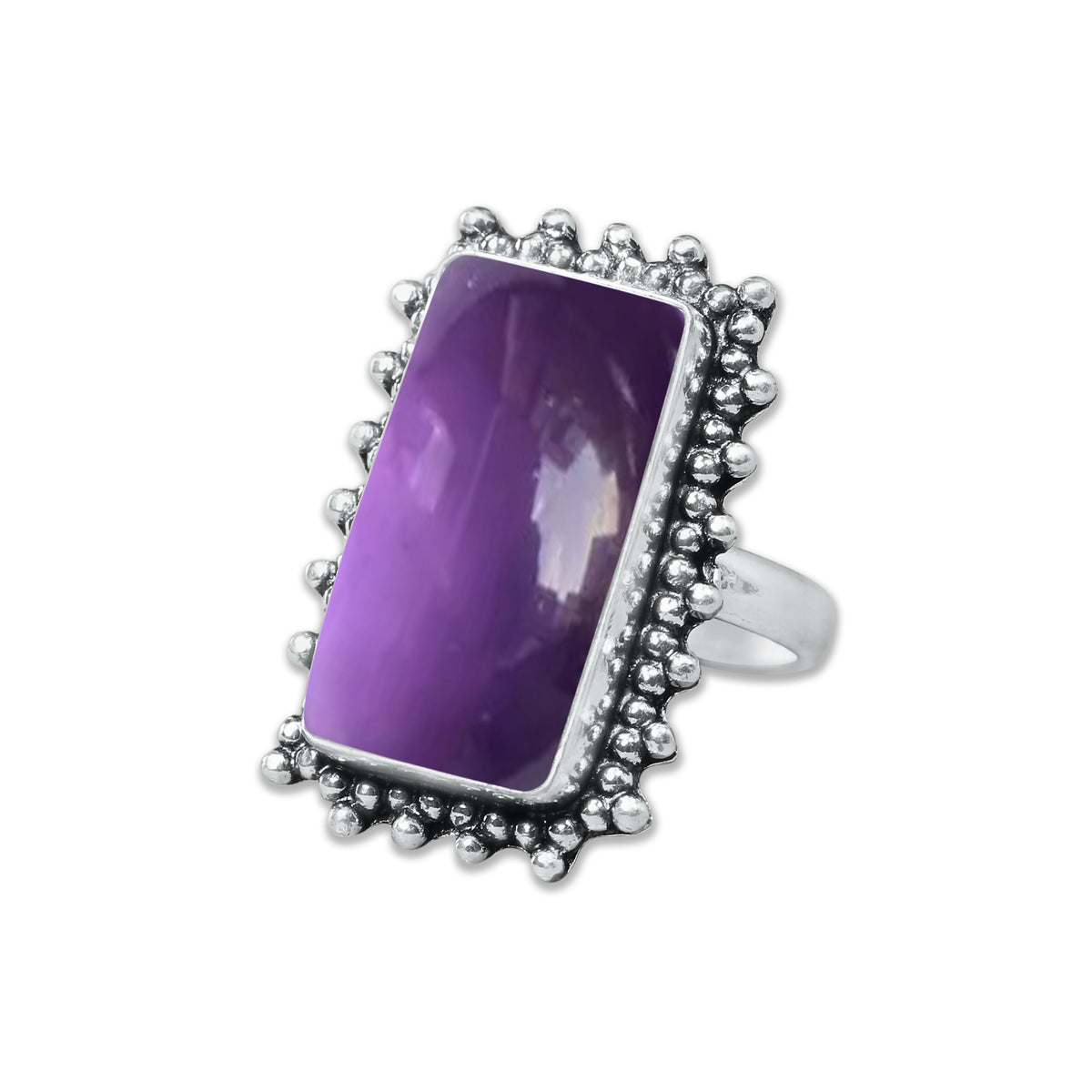 Natürliche Amethyst-Edelsteinringe für Frauen, lila Amethyst-Kristall, handgefertigte Großhandelsringe zum Massenverkauf