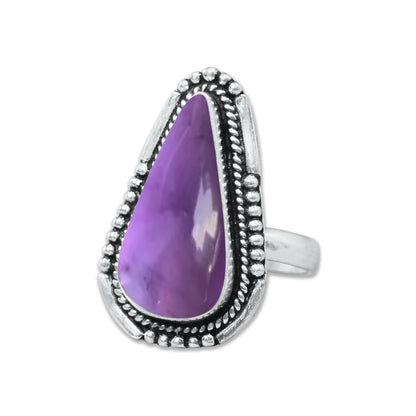 Natürliche Amethyst-Edelsteinringe für Frauen, lila Amethyst-Kristall, handgefertigte Großhandelsringe zum Massenverkauf
