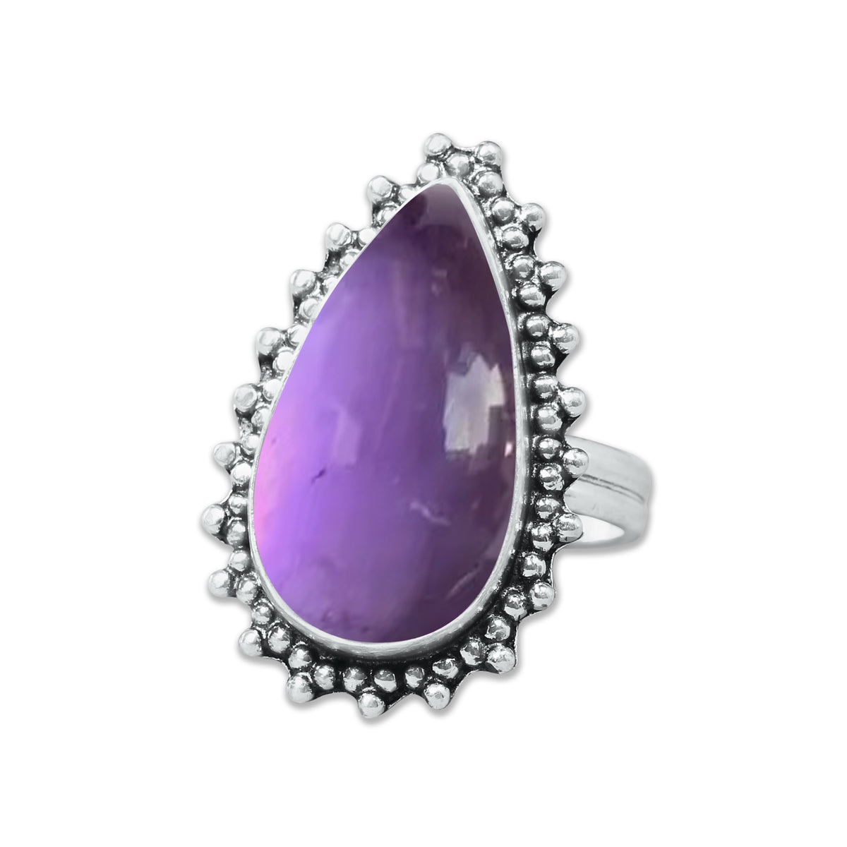Natürliche Amethyst-Edelsteinringe für Frauen, lila Amethyst-Kristall, handgefertigte Großhandelsringe zum Massenverkauf