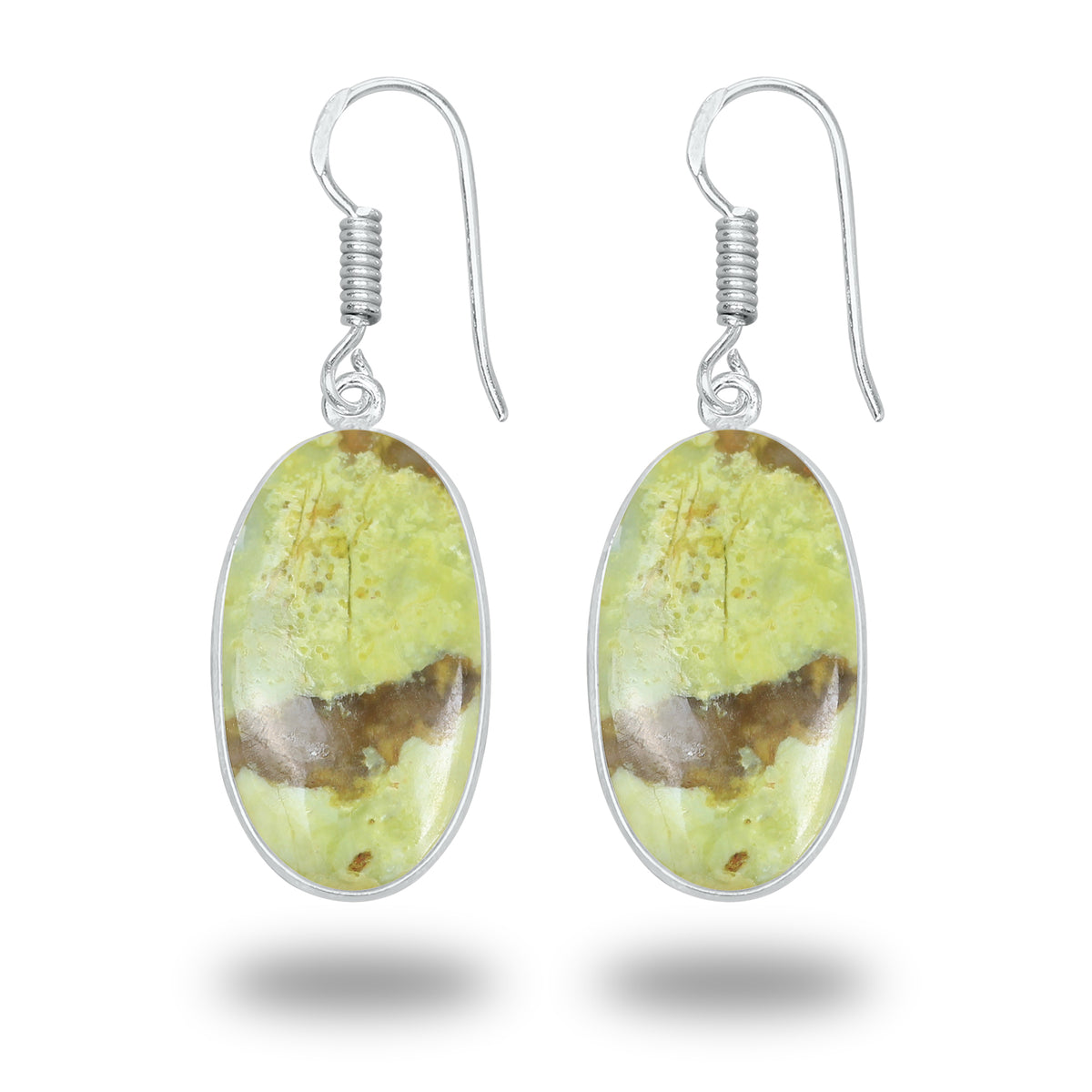 Peruvian Green Opal Earrings – Minimalist, Silver-Plated | Wholesale Handmade Jewelry