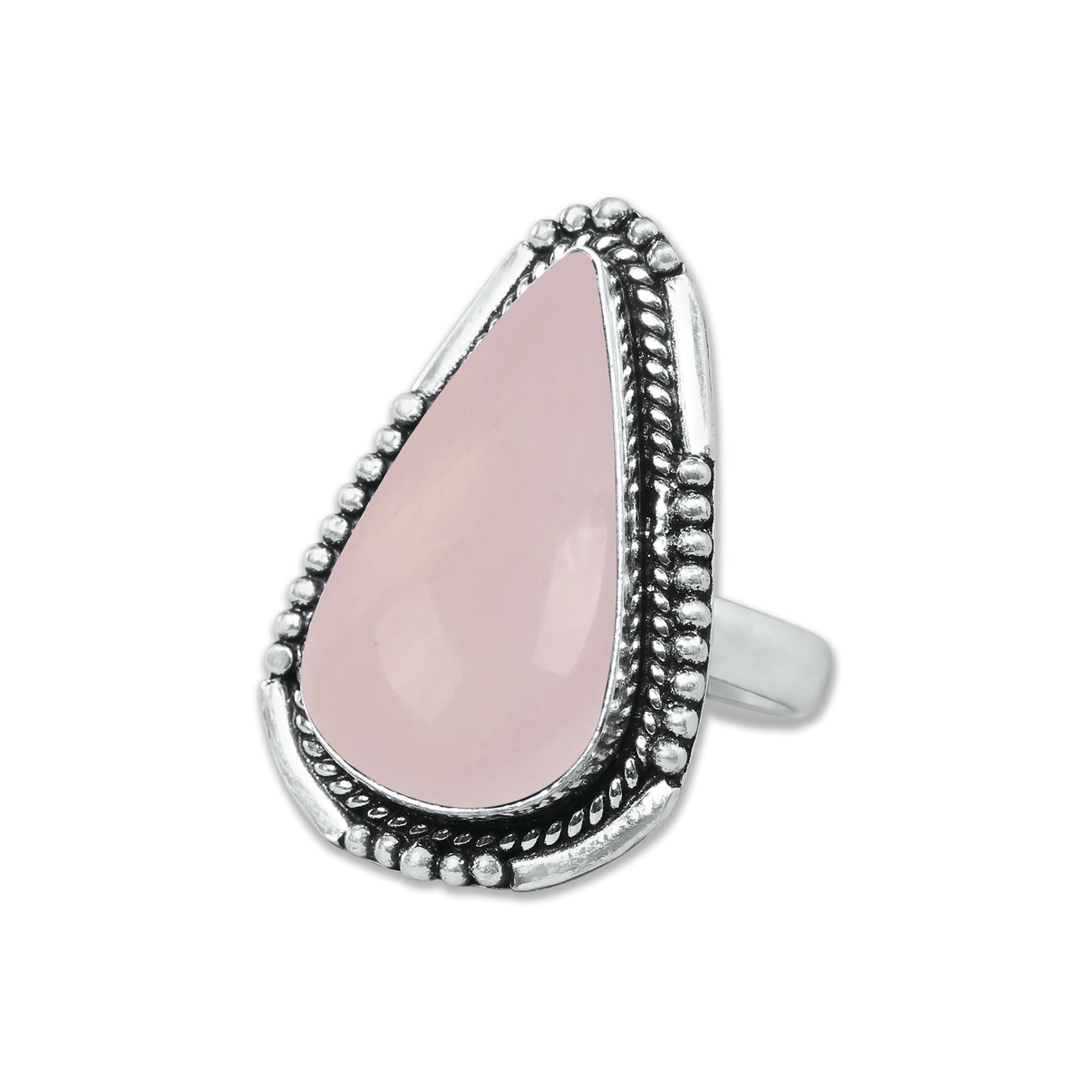 Bagues en quartz rose faites à la main pour femmes – Bijoux en laiton plaqué argent pour l'amour et la guérison