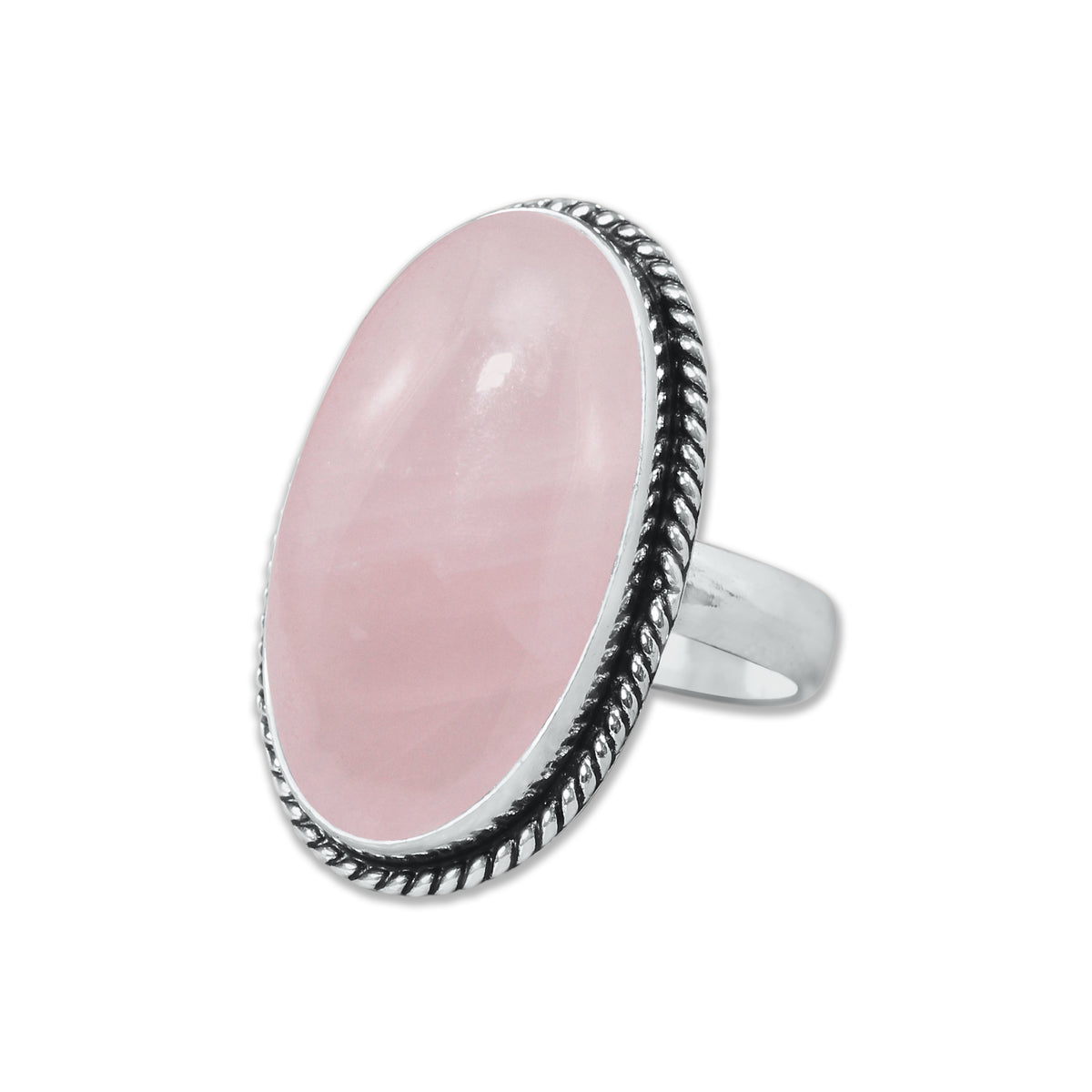 Bagues en quartz rose faites à la main pour femmes – Bijoux en laiton plaqué argent pour l'amour et la guérison