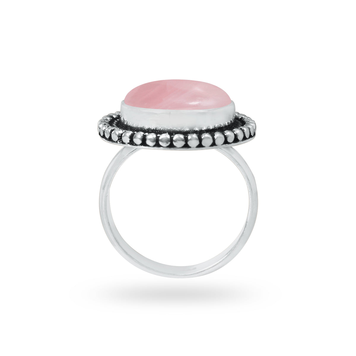 Bagues en quartz rose faites à la main pour femmes – Bijoux en laiton plaqué argent pour l'amour et la guérison