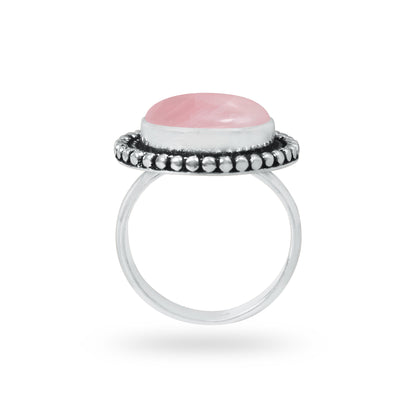 Bagues en quartz rose faites à la main pour femmes – Bijoux en laiton plaqué argent pour l'amour et la guérison