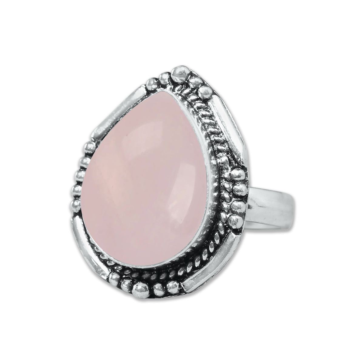 Bagues en quartz rose faites à la main pour femmes – Bijoux en laiton plaqué argent pour l'amour et la guérison