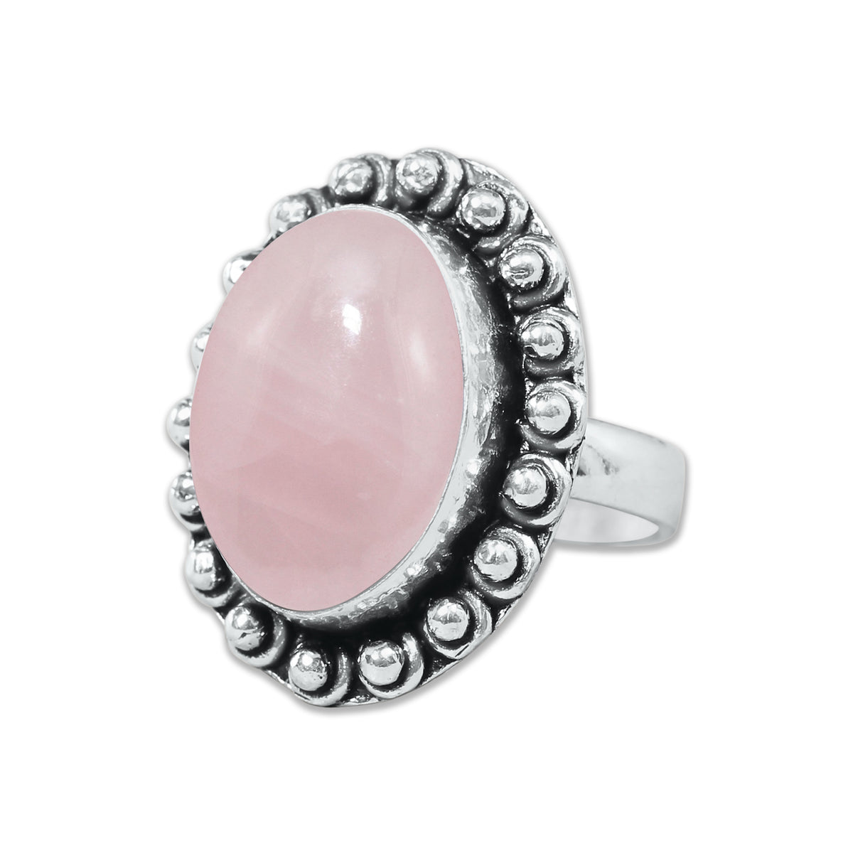 Bagues en quartz rose faites à la main pour femmes – Bijoux en laiton plaqué argent pour l'amour et la guérison