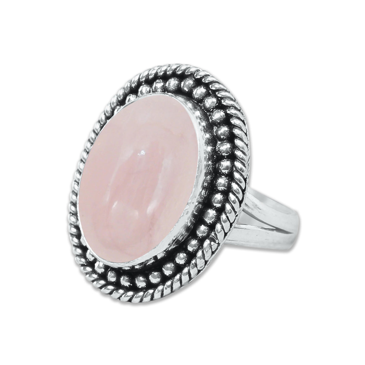 Bagues en quartz rose faites à la main pour femmes – Bijoux en laiton plaqué argent pour l'amour et la guérison