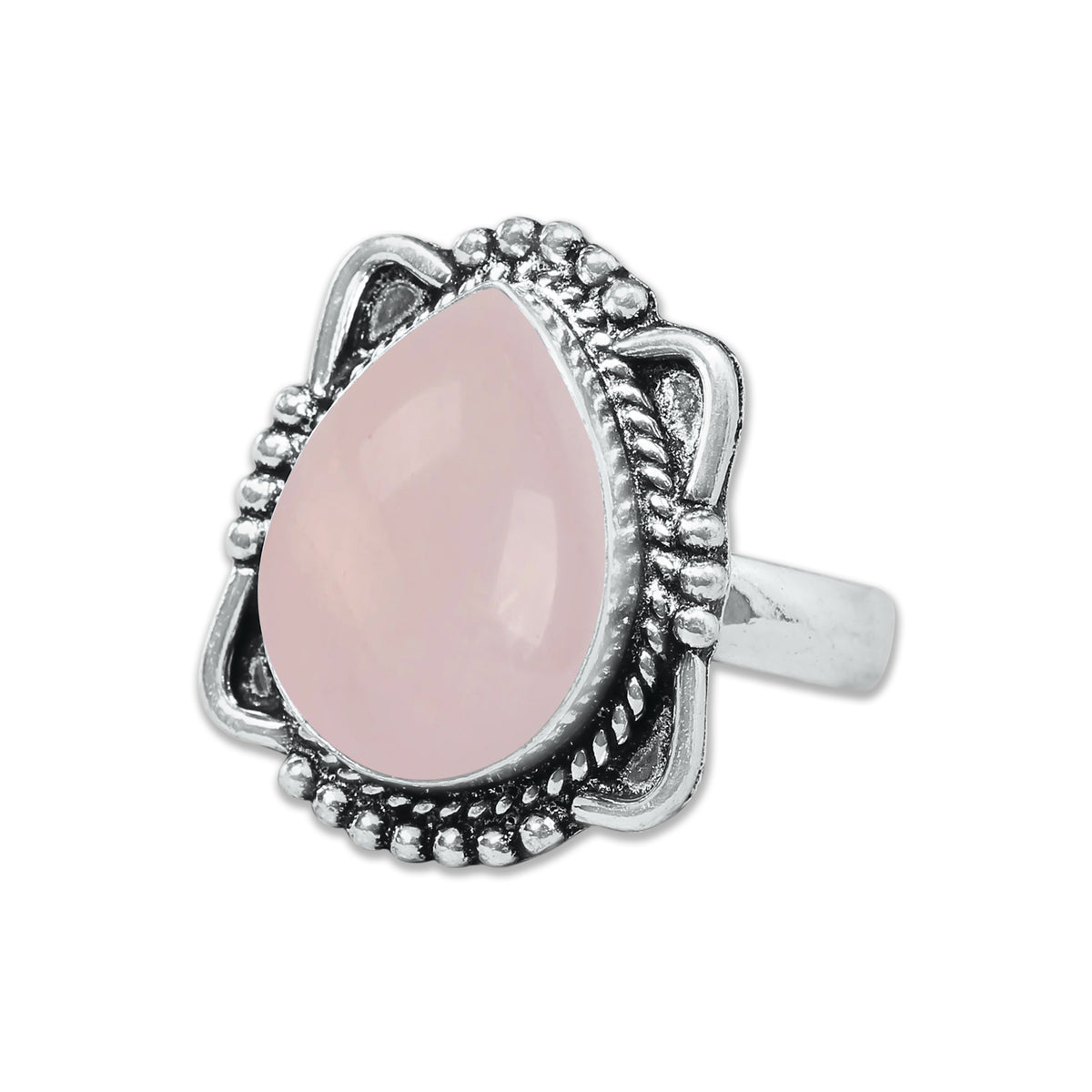 Bagues en quartz rose faites à la main pour femmes – Bijoux en laiton plaqué argent pour l'amour et la guérison