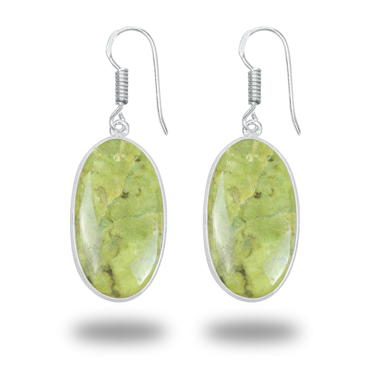 Peruvian Green Opal Earrings – Minimalist, Silver-Plated | Wholesale Handmade Jewelry