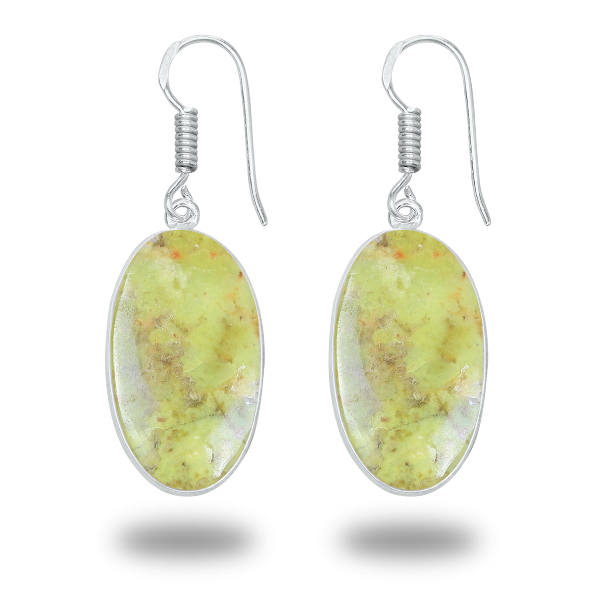 Peruvian Green Opal Earrings – Minimalist, Silver-Plated | Wholesale Handmade Jewelry