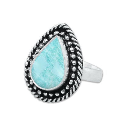 Amazonite Rings – Silver-Plated, Handmade, Aqua-Teal Boho Designs (US Sizes 6–10, Non-Adjustable) | Wholesale