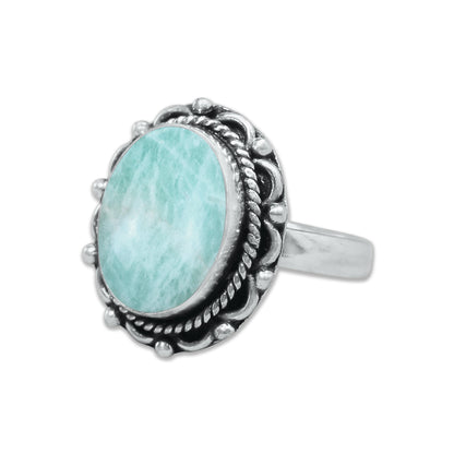 Amazonite Rings – Silver-Plated, Handmade, Aqua-Teal Boho Designs (US Sizes 6–10, Non-Adjustable) | Wholesale