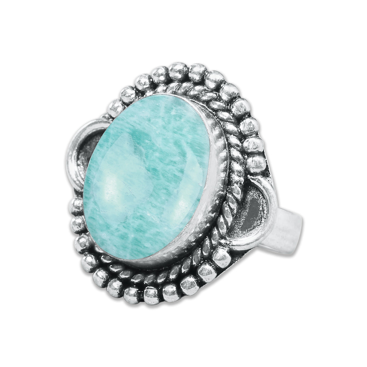 Amazonite Rings – Silver-Plated, Handmade, Aqua-Teal Boho Designs (US Sizes 6–10, Non-Adjustable) | Wholesale